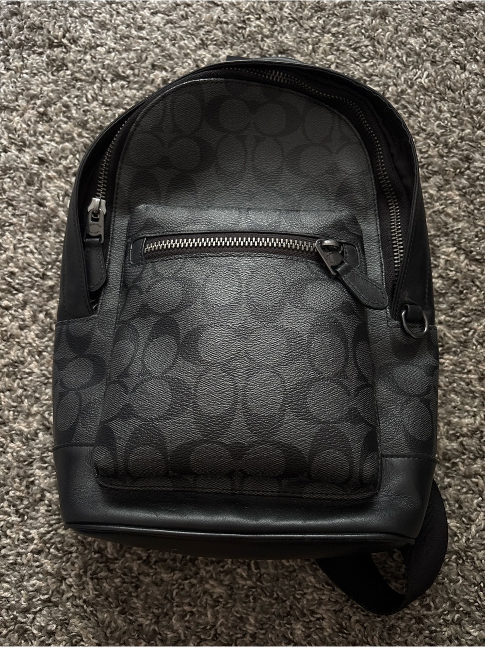 Coach  Signature Crossbody Sling Bag in Black/Gray - Picture 2 of 5